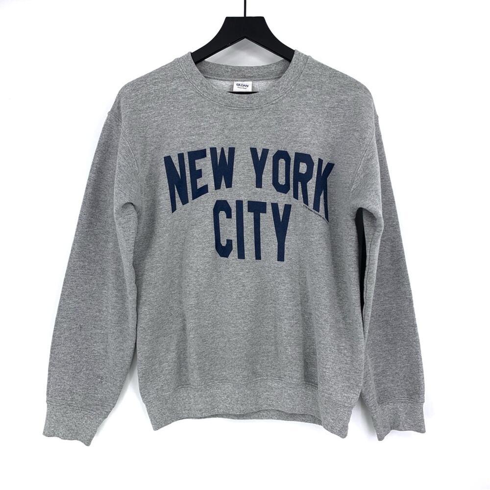 NYC New York City Crewneck Sweatshirt Grey Navy S
